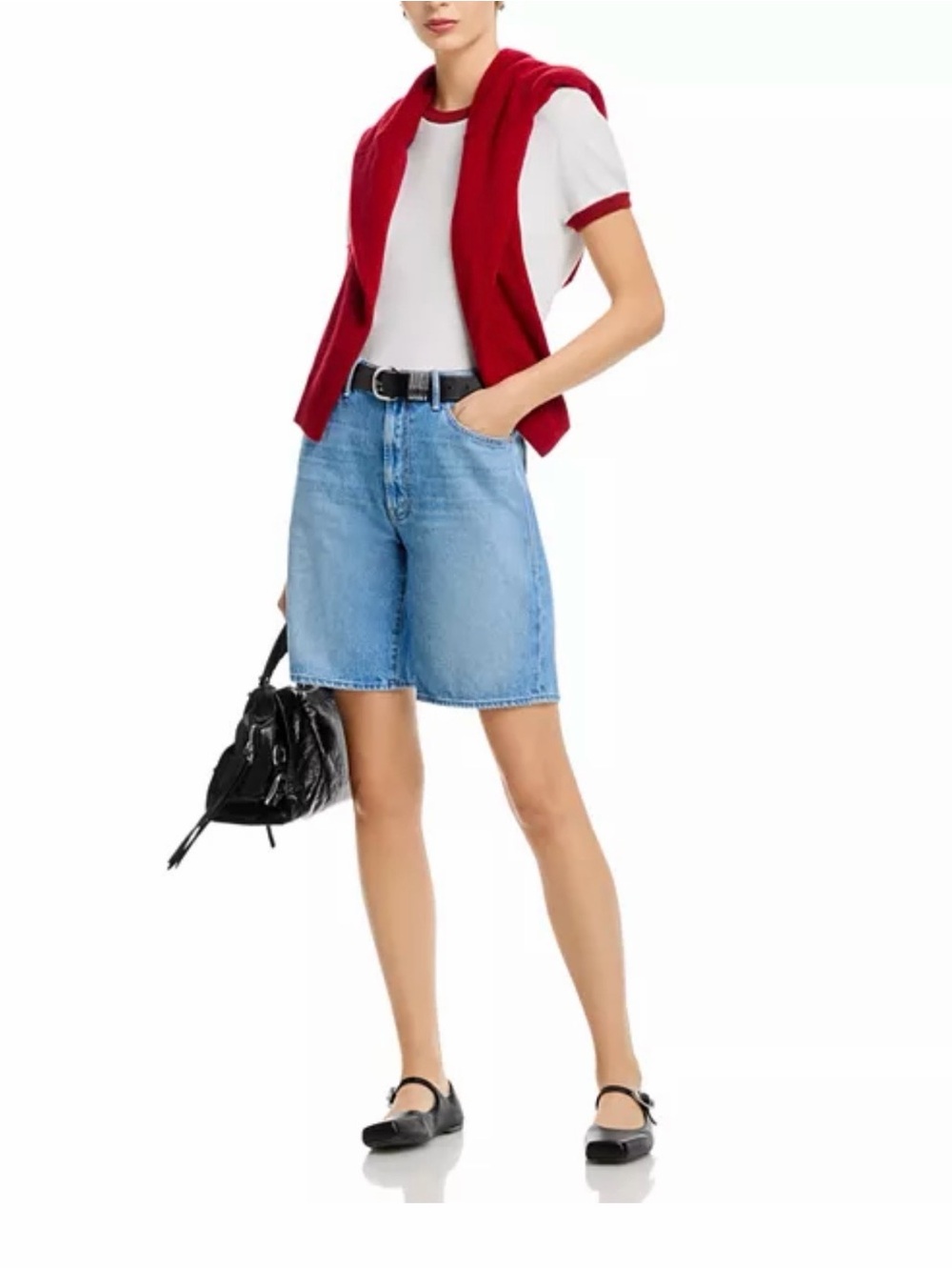MOTHER Undercover Light Blue Denim Bermuda Shorts - Women